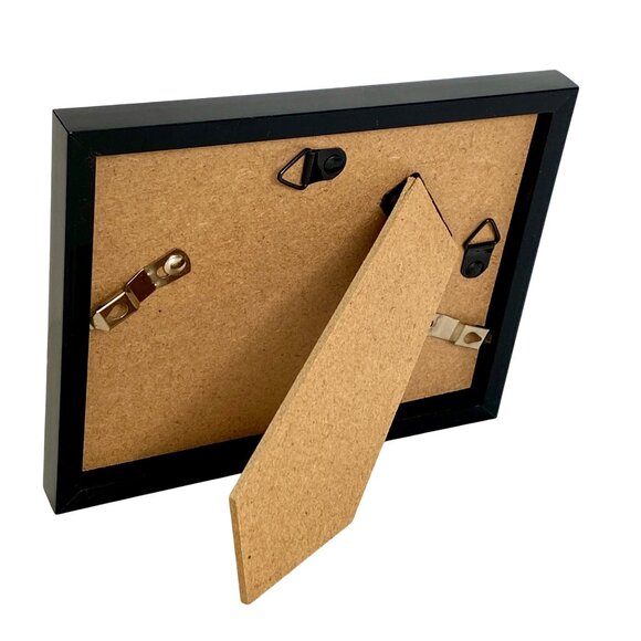 Ocean Blue Original Iridescent Watercolor Painting 4x5in Black Frame Desk Art - Picture 6 of 6